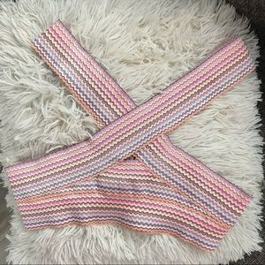 Multi- Color off the shoulder bandage bikini top